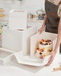 Kootek Tall Cake Box with Cake Board, 8x8x8