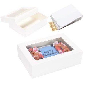 10-Pack White Cake Boxes for Desserts and Pastries
