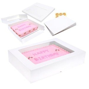 6-Pack Large Rectangle Cake Boxes with Boards