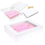 6-Pack Large Rectangle Cake Boxes with Boards