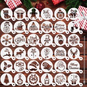 36-Piece Christmas Cookie Stencil Set