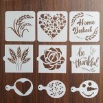9-Piece Baking Stencil Set for Bread & Desserts