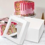 20-Pack 12-Inch White Cake Boxes with Boards