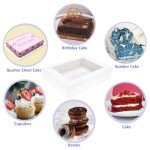 6-Pack Large Rectangle Cake Boxes with Boards