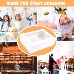 10-Pack White Cake Boxes for Desserts and Pastries