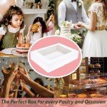 6-Pack Large Rectangle Cake Boxes with Boards