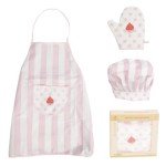 Kid's Pink Apron and Chef Hat Cooking Set