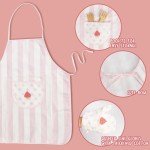 Kid's Pink Apron and Chef Hat Cooking Set