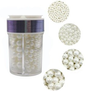 4-in-1 Edible White Pearl Sugar Sprinkles 6 oz