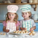 Kid's Pink Apron and Chef Hat Cooking Set