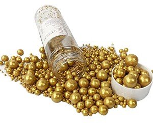 Gold Pearl Sugar Sprinkles for Baking & Decorating