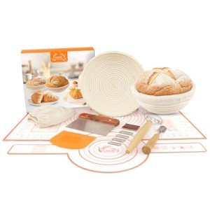 Bread Proofing Basket Set with Silicone Baking Mat