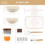 Bread Proofing Basket Set with Silicone Baking Mat