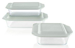Pyrex 3-Piece Glass Baking Dish Set with Lids