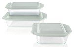 Pyrex 3-Piece Glass Baking Dish Set with Lids
