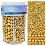 Gold Pearl Sprinkles Mix for Cake Decorating 7.7Oz
