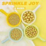 Gold Pearl Sprinkles Mix for Cake Decorating 7.7Oz