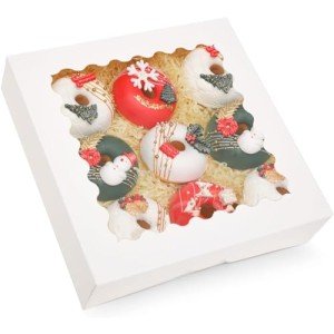 White Auto-Pop Pie Boxes with Window - 20 Pack