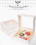 White Auto-Pop Pie Boxes with Window - 20 Pack