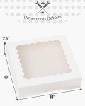 White Auto-Pop Pie Boxes with Window - 20 Pack