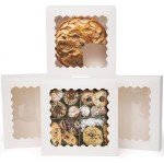 White Auto-Pop Pie Boxes with Window - 20 Pack
