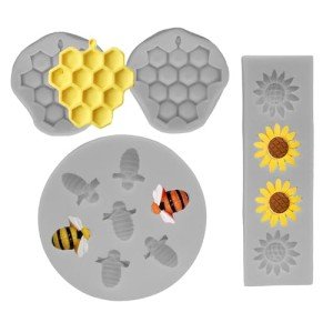 Bee Theme Silicone Molds for Baking and Crafts