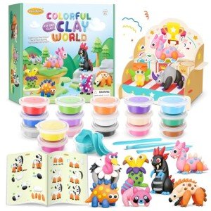 Kids' Air Dry Clay Kit with 26 Project Ideas