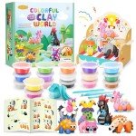 Kids' Air Dry Clay Kit with 26 Project Ideas