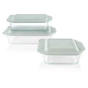 Pyrex 3-Piece Glass Baking Dish Set with Lids