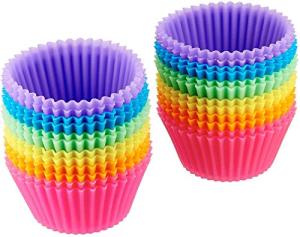 Reusable Silicone Baking Cups, 24-Pack, Multicolor