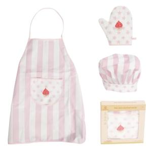 Kid's Pink Apron and Chef Hat Cooking Set