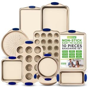 10-Piece Nonstick Bakeware Set with Silicone Handles