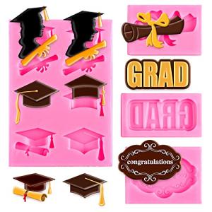 Graduation Silicone Fondant Molds - 4 Pack