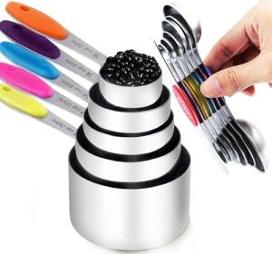 TILUCK Stainless Steel Measuring Cups & Spoons Set