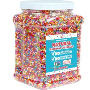 Natural Dye-Free Rainbow Sprinkles - 1.5 Pounds