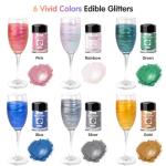 6-Color Edible Luster Dust Glitter Set