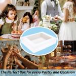 6-Pack Large Rectangle Cake Boxes with Boards