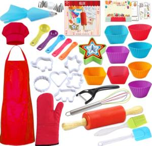 Kids Baking Set with Apron, Chef Hat, and Recipes