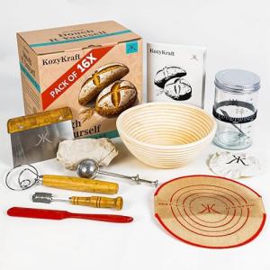 Sourdough Starter Kit with Glass Jar & Accessories
