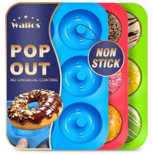 Walfos Non-Stick Silicone Donut Pan Set - 3 Pieces