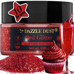 Red Edible Glitter for Cakes and Drinks