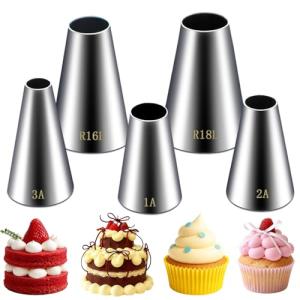 5-Piece Round Piping Tip Set for Baking