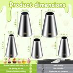 5-Piece Round Piping Tip Set for Baking