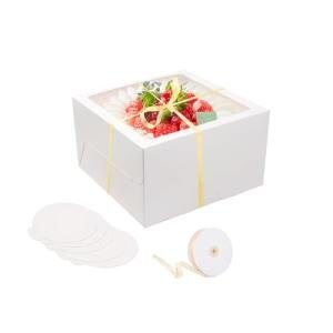 20Pcs White Cake Boxes with Window & Boards