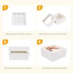 20Pcs White Cake Boxes with Window & Boards