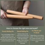 Wooden French Rolling Pin for Baking 15.75-Inch
