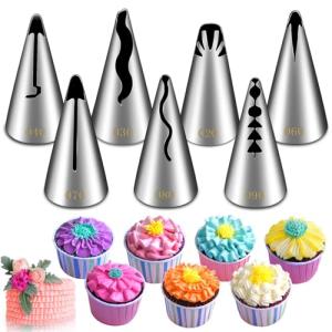 7-Piece Russian Piping Nozzle Set for Baking