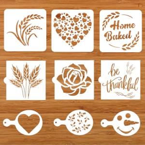 9-Piece Baking Stencil Set for Bread & Desserts
