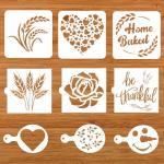 9-Piece Baking Stencil Set for Bread & Desserts