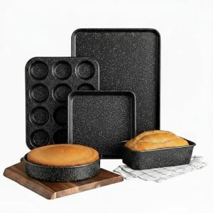 Granitestone Black 6-Piece Stackable Bakeware Set